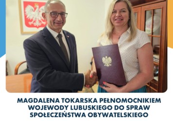 Magdalena Tokarska Pełnomocnikiem Wojewody Lubuskiego ds. społeczeństwa obywatelskiego