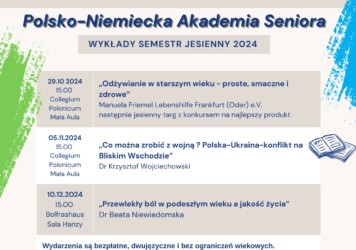 Polsko-Niemiecka Akademia Seniora – semestr jesienny